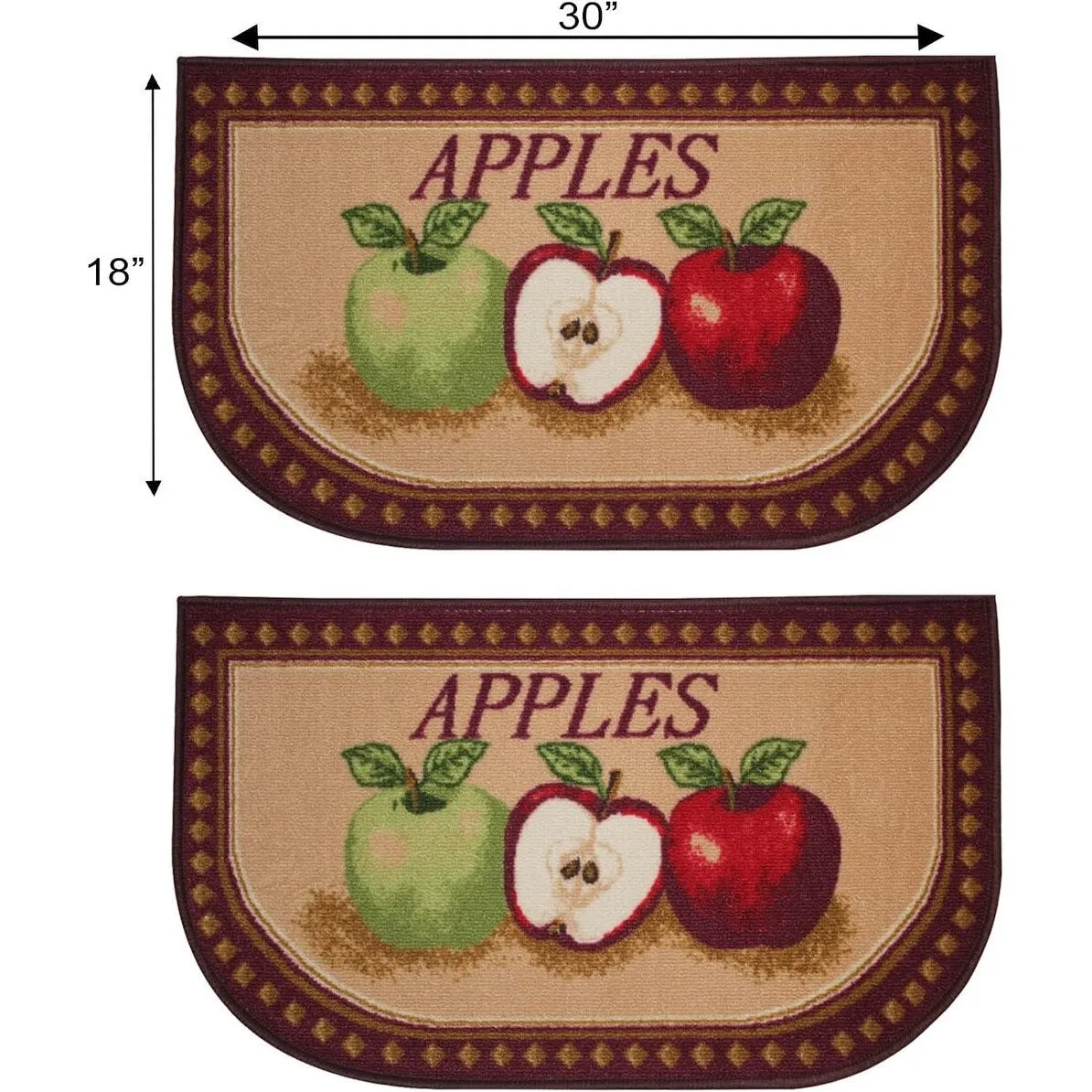 Kashi Home Kitchen Rug. Printed Durable Non Slip Floor Mat. Pretty Farmhouse Design