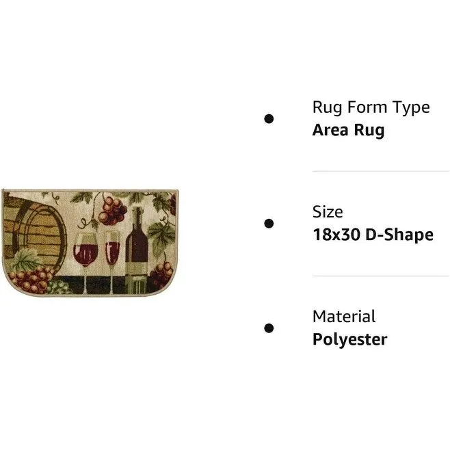 Kashi Home Kitchen Rug. Printed Durable Non Slip Floor Mat. Pretty Farmhouse Design