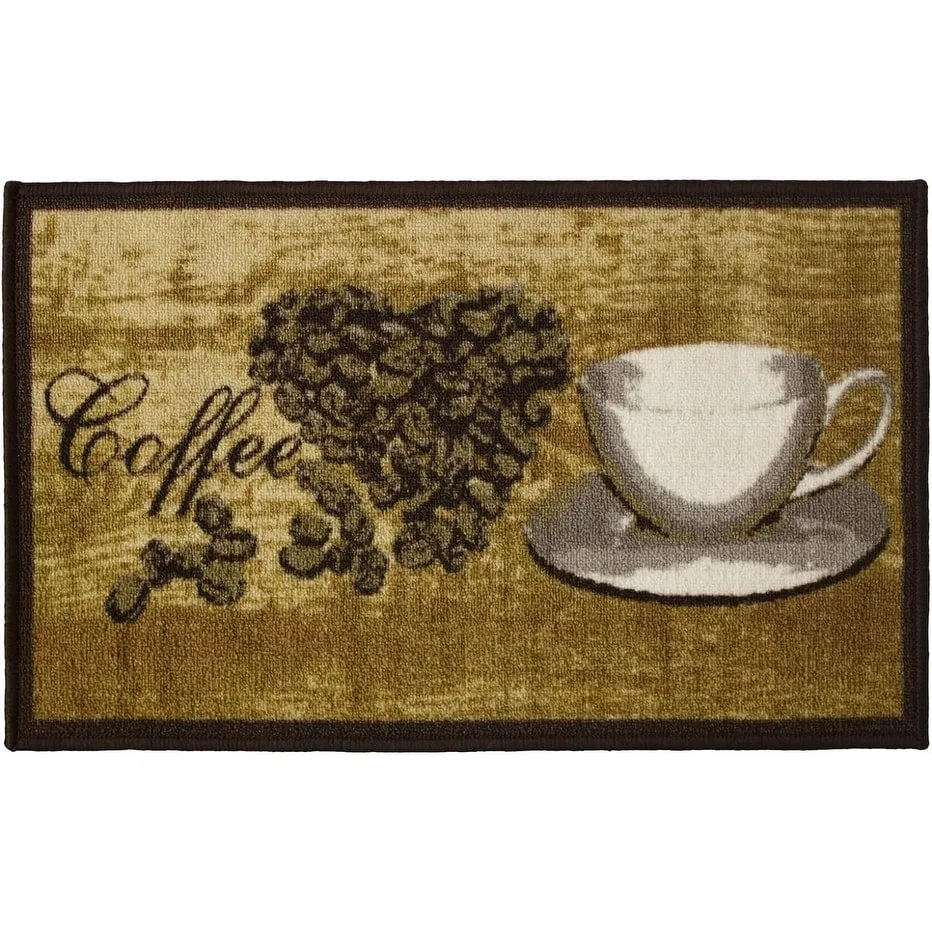 Kashi Home Kitchen Rug. Printed Durable Non Slip Floor Mat. Pretty Farmhouse Design