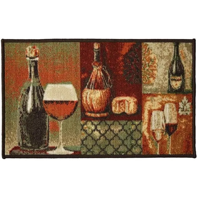 Kashi Home Kitchen Rug. Printed Durable Non Slip Floor Mat. Pretty Farmhouse Design