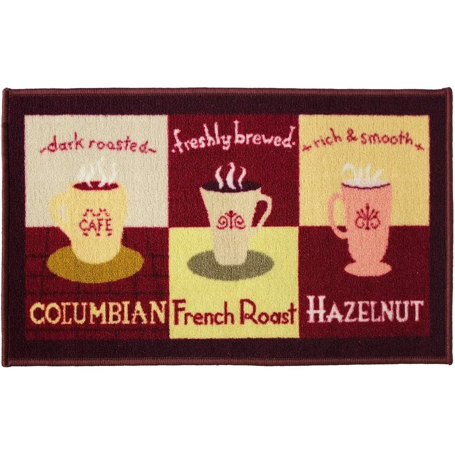 Kashi Home Kitchen Rug. Printed Durable Non Slip Floor Mat. Pretty Farmhouse Design