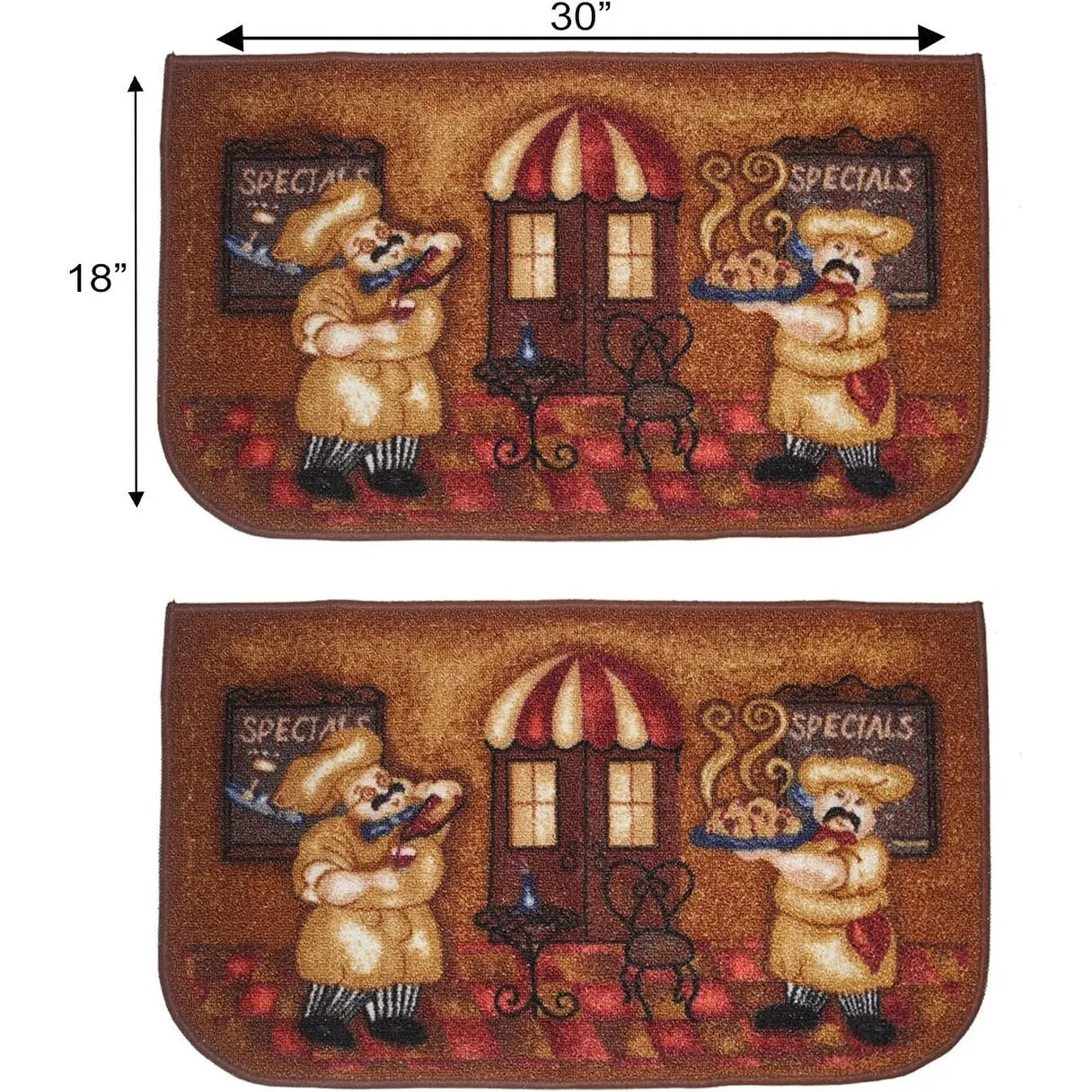 Kashi Home Kitchen Rug. Printed Durable Non Slip Floor Mat. Pretty Farmhouse Design
