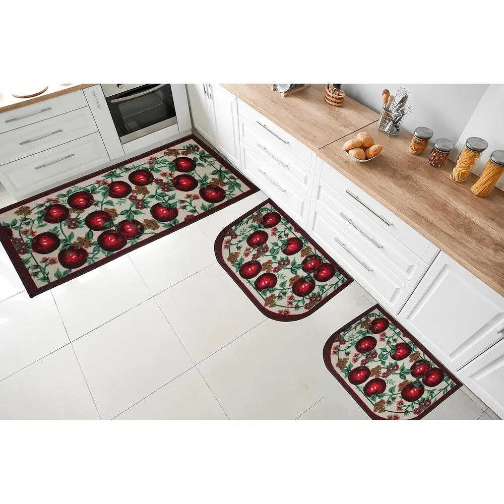 Kashi Home Kitchen Rug. Printed Durable Non Slip Floor Mat. Pretty Farmhouse Design