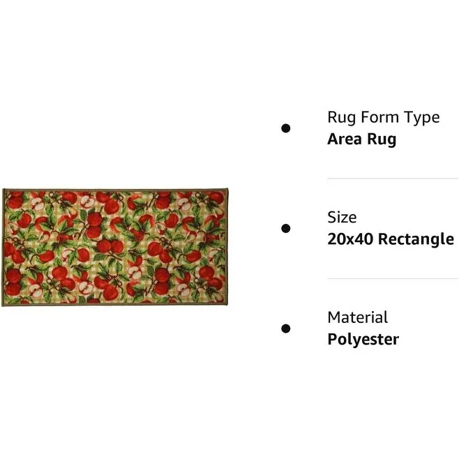 Kashi Home Kitchen Rug. Printed Durable Non Slip Floor Mat. Pretty Farmhouse Design