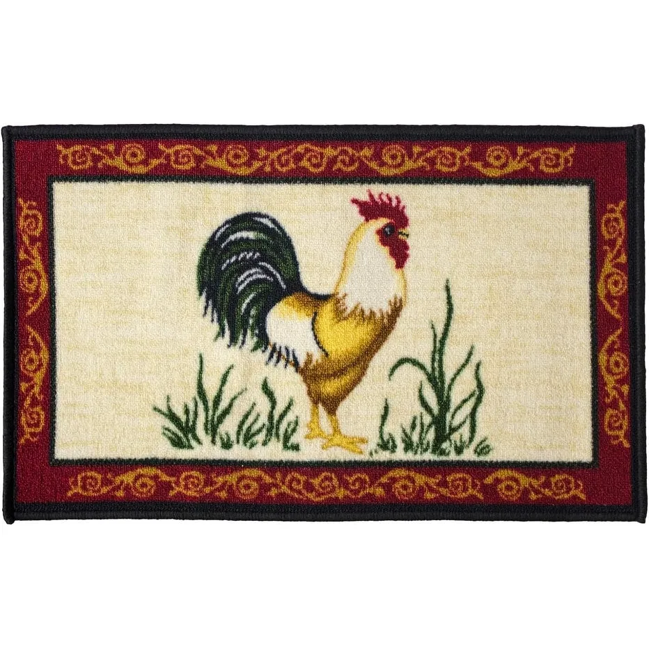 Kashi Home Kitchen Rug. Printed Durable Non Slip Floor Mat. Pretty Farmhouse Design