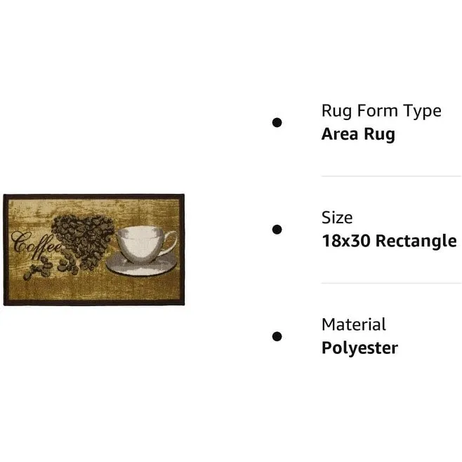 Kashi Home Kitchen Rug. Printed Durable Non Slip Floor Mat. Pretty Farmhouse Design