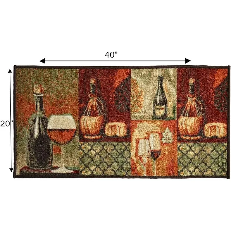 Kashi Home Kitchen Rug. Printed Durable Non Slip Floor Mat. Pretty Farmhouse Design