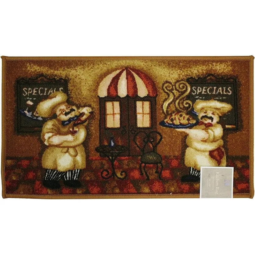 Kashi Home Kitchen Rug. Printed Durable Non Slip Floor Mat. Pretty Farmhouse Design