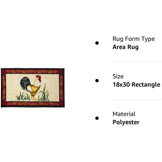 Kashi Home Kitchen Rug. Printed Durable Non Slip Floor Mat. Pretty Farmhouse Design