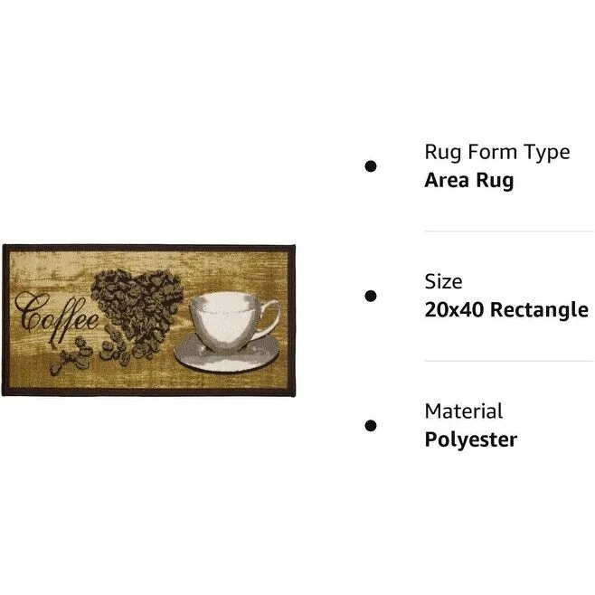 Kashi Home Kitchen Rug. Printed Durable Non Slip Floor Mat. Pretty Farmhouse Design