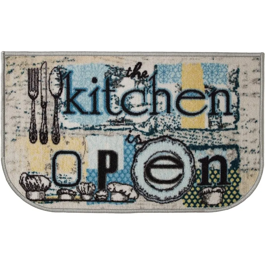 Kashi Home Kitchen Rug. Printed Durable Non Slip Floor Mat. Pretty Farmhouse Design