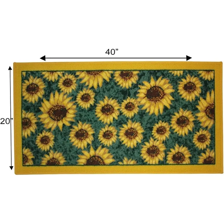 Kashi Home Kitchen Rug. Printed Durable Non Slip Floor Mat. Pretty Farmhouse Design