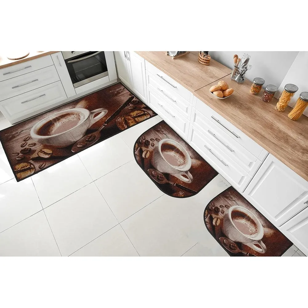 Kashi Home Kitchen Rug. Printed Durable Non Slip Floor Mat. Pretty Farmhouse Design