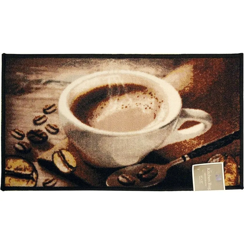 Kashi Home Kitchen Rug. Printed Durable Non Slip Floor Mat. Pretty Farmhouse Design