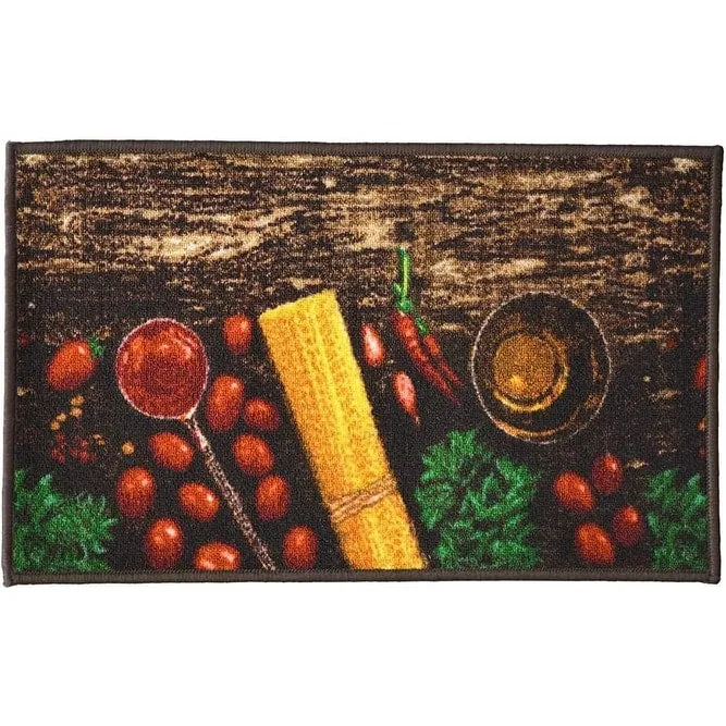 Kashi Home Kitchen Rug. Printed Durable Non Slip Floor Mat. Pretty Farmhouse Design