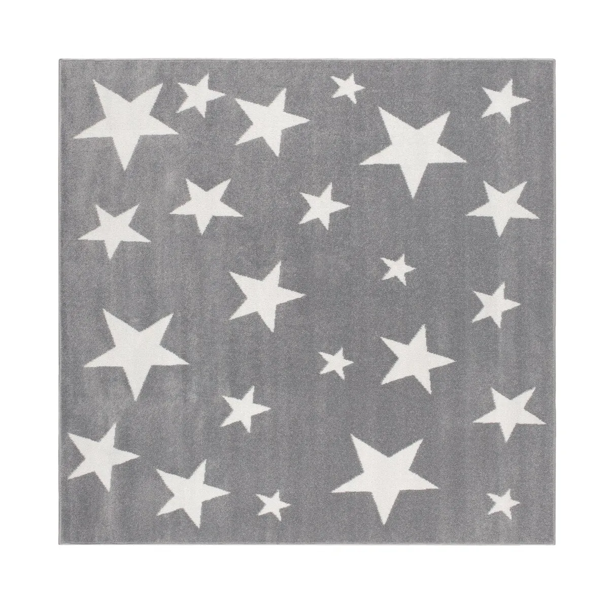 Kids Rug with Stars for Nursery Starry Sky in grey. pink and green