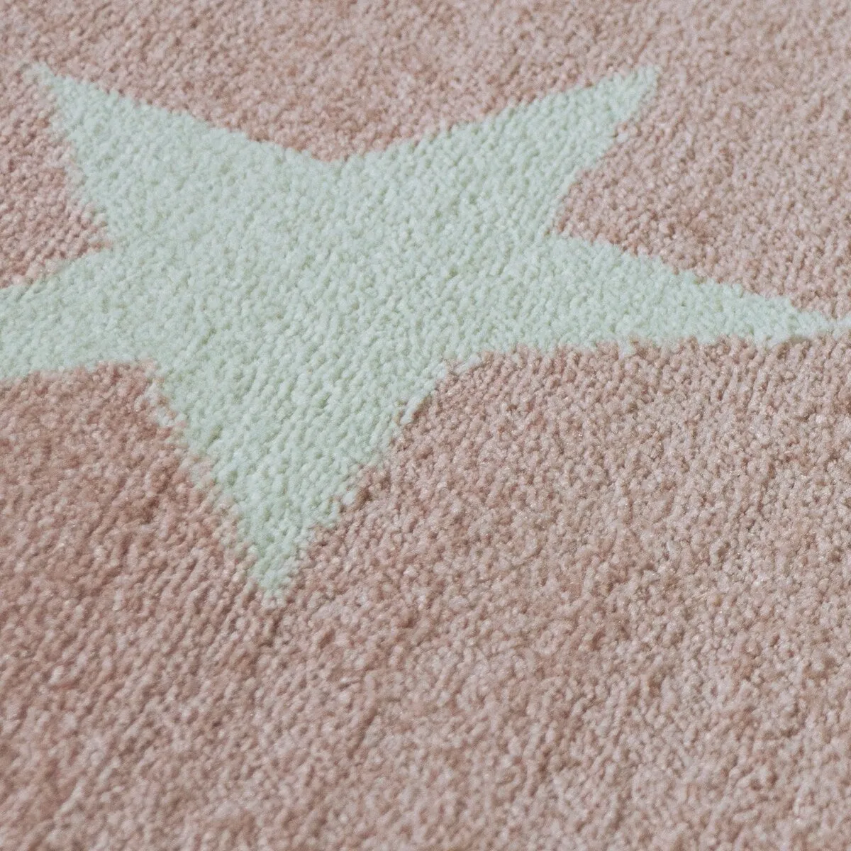 Kids Rug with Stars for Nursery Starry Sky in grey. pink and green