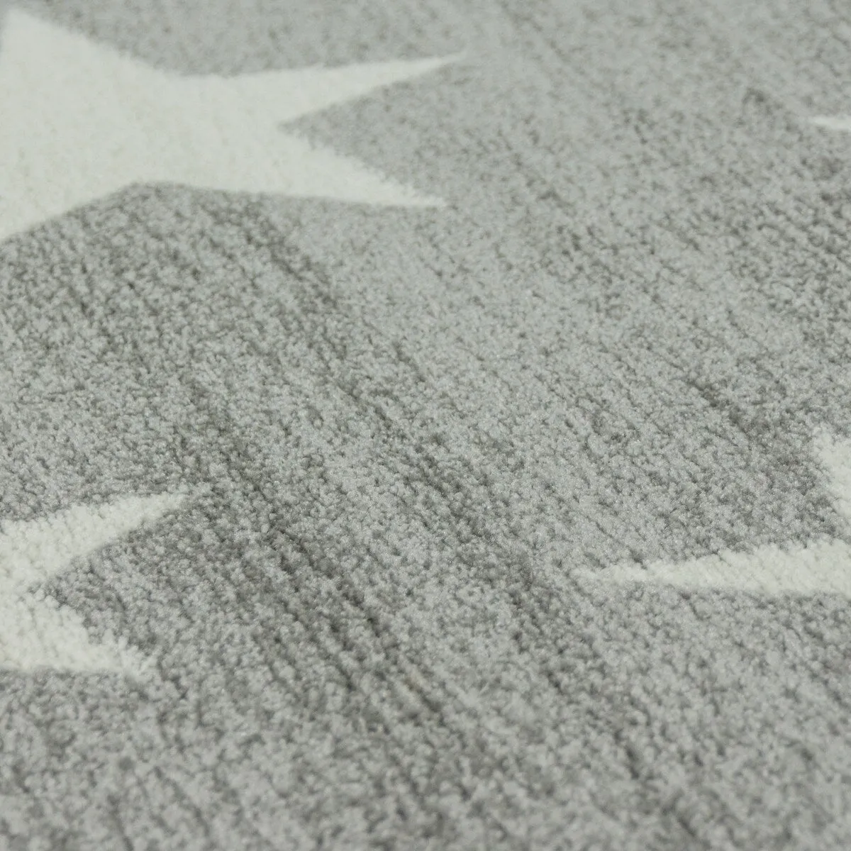 Kids Rug with Stars for Nursery Starry Sky in grey. pink and green