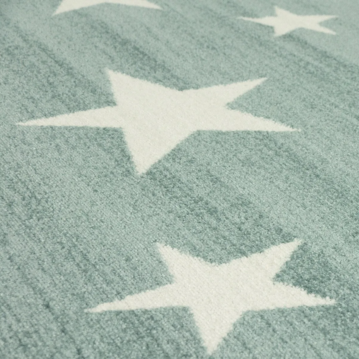 Kids Rug with Stars for Nursery Starry Sky in grey. pink and green