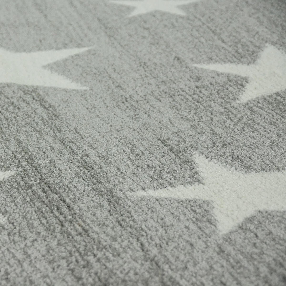 Kids Rug with Stars for Nursery Starry Sky in grey. pink and green