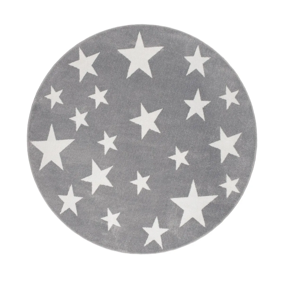 Kids Rug with Stars for Nursery Starry Sky in grey. pink and green
