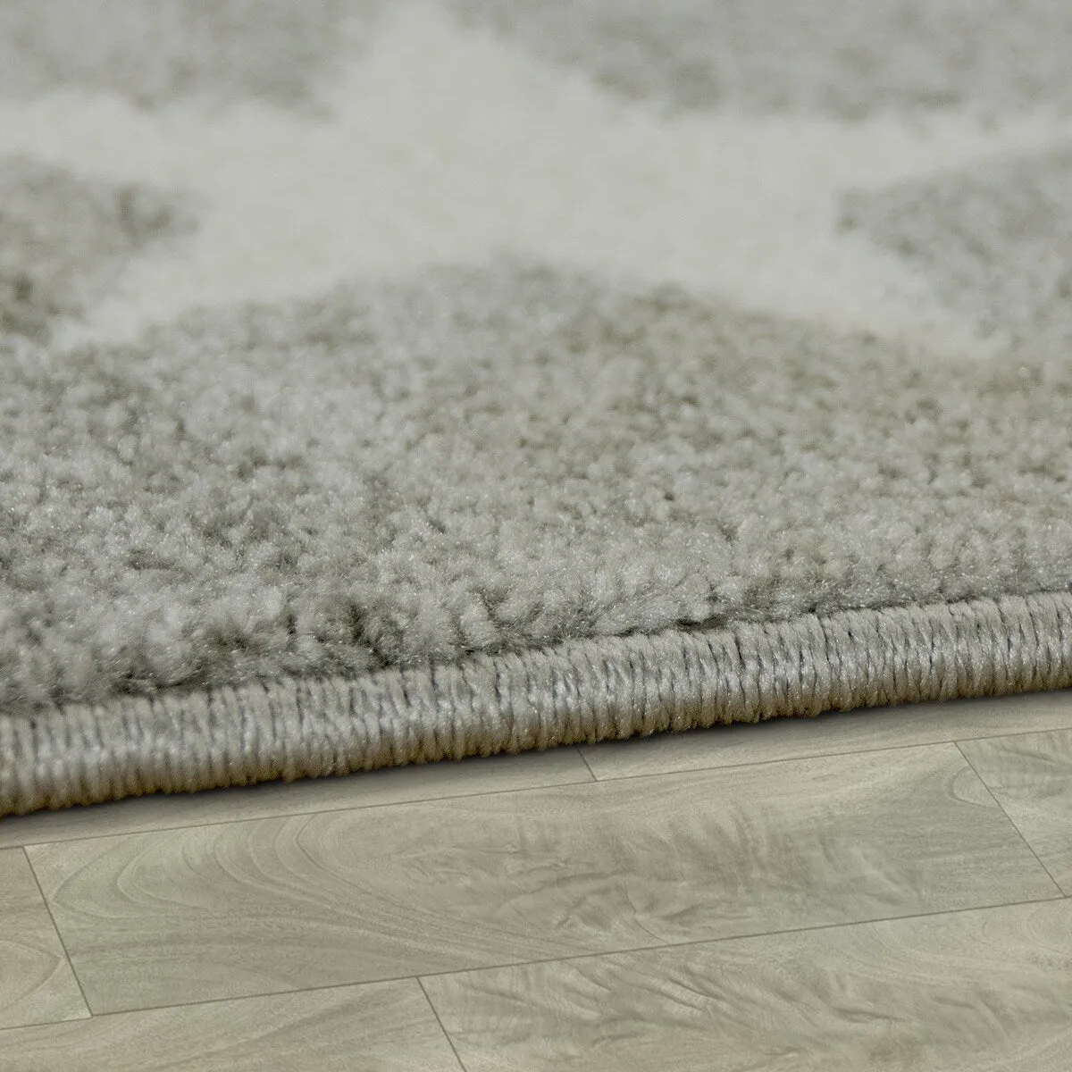 Kids Rug with Stars for Nursery Starry Sky in grey. pink and green