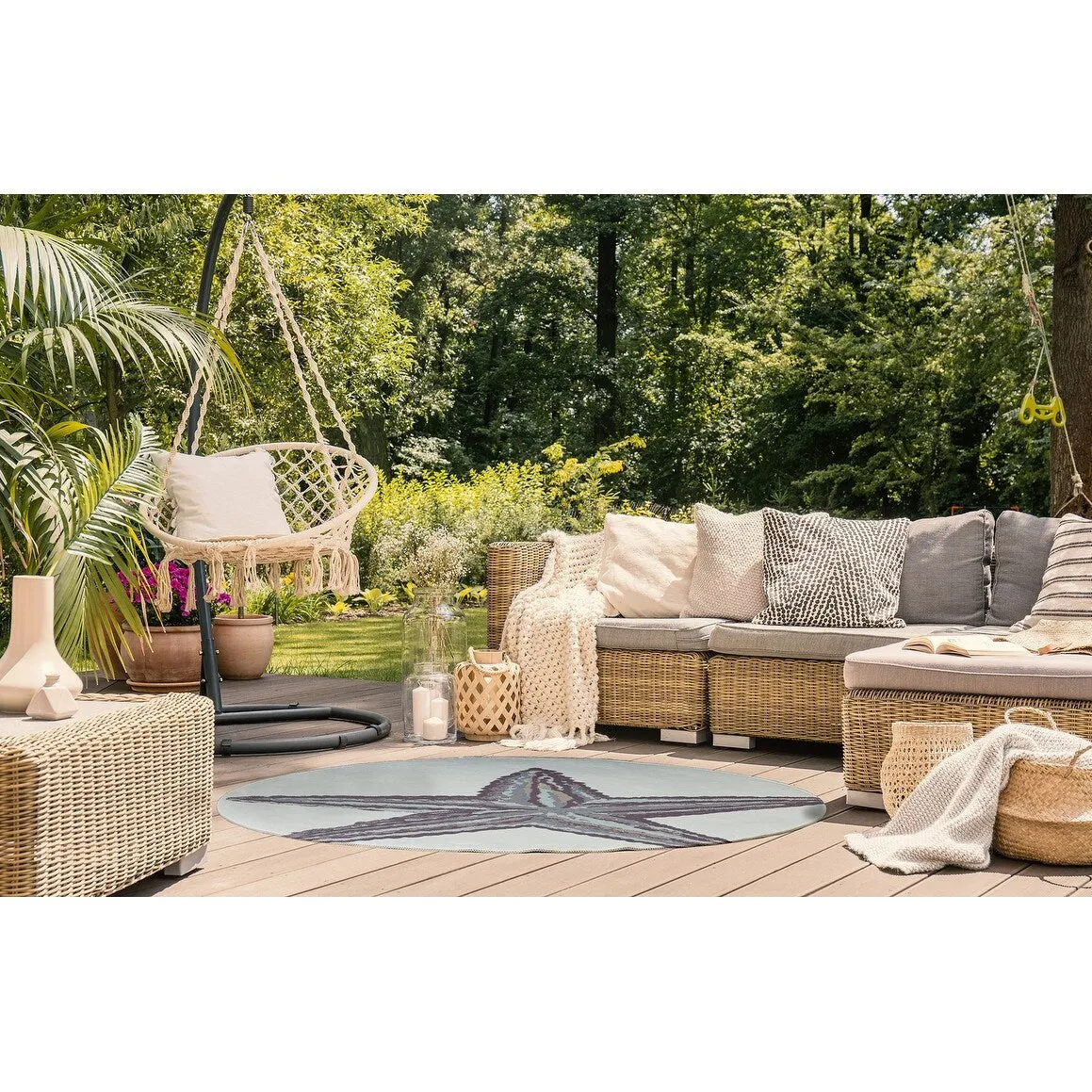 Large Starfish Nautical Indoor/Outdoor Rug