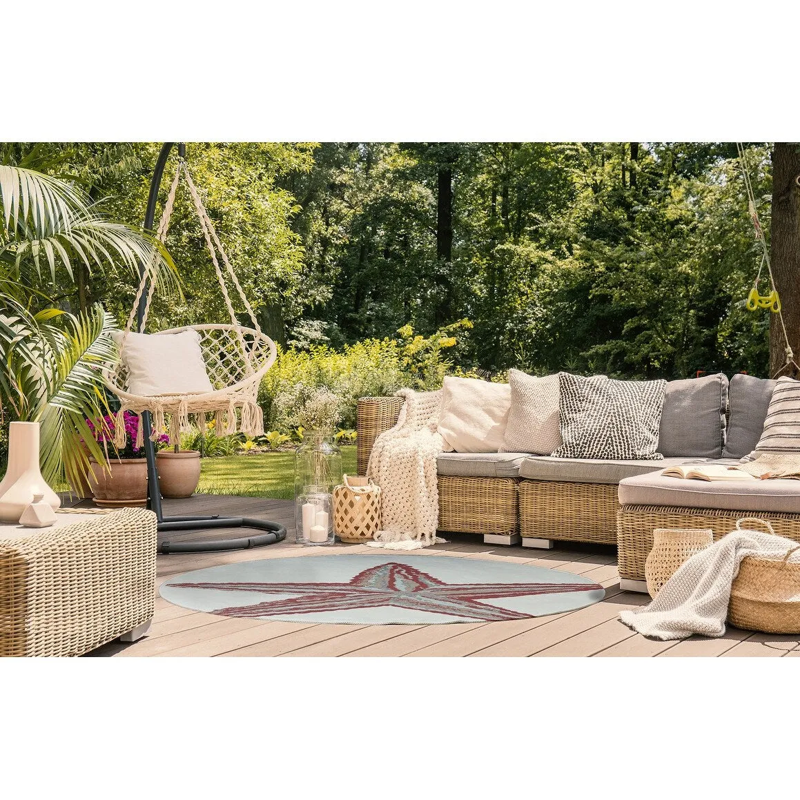 Large Starfish Nautical Indoor/Outdoor Rug