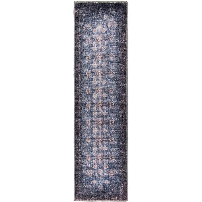 L'Baiet Amelie Blue Distressed Machine Washable Rug