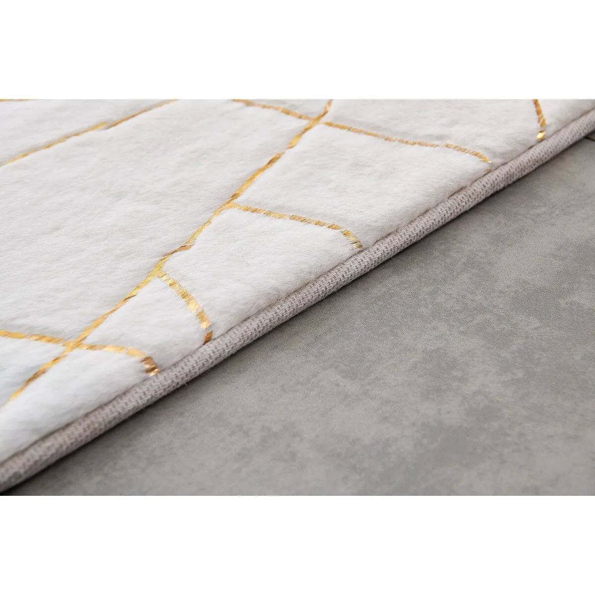 Lily Luxury Geometric Abstract Gilded Rectangular Area Rug