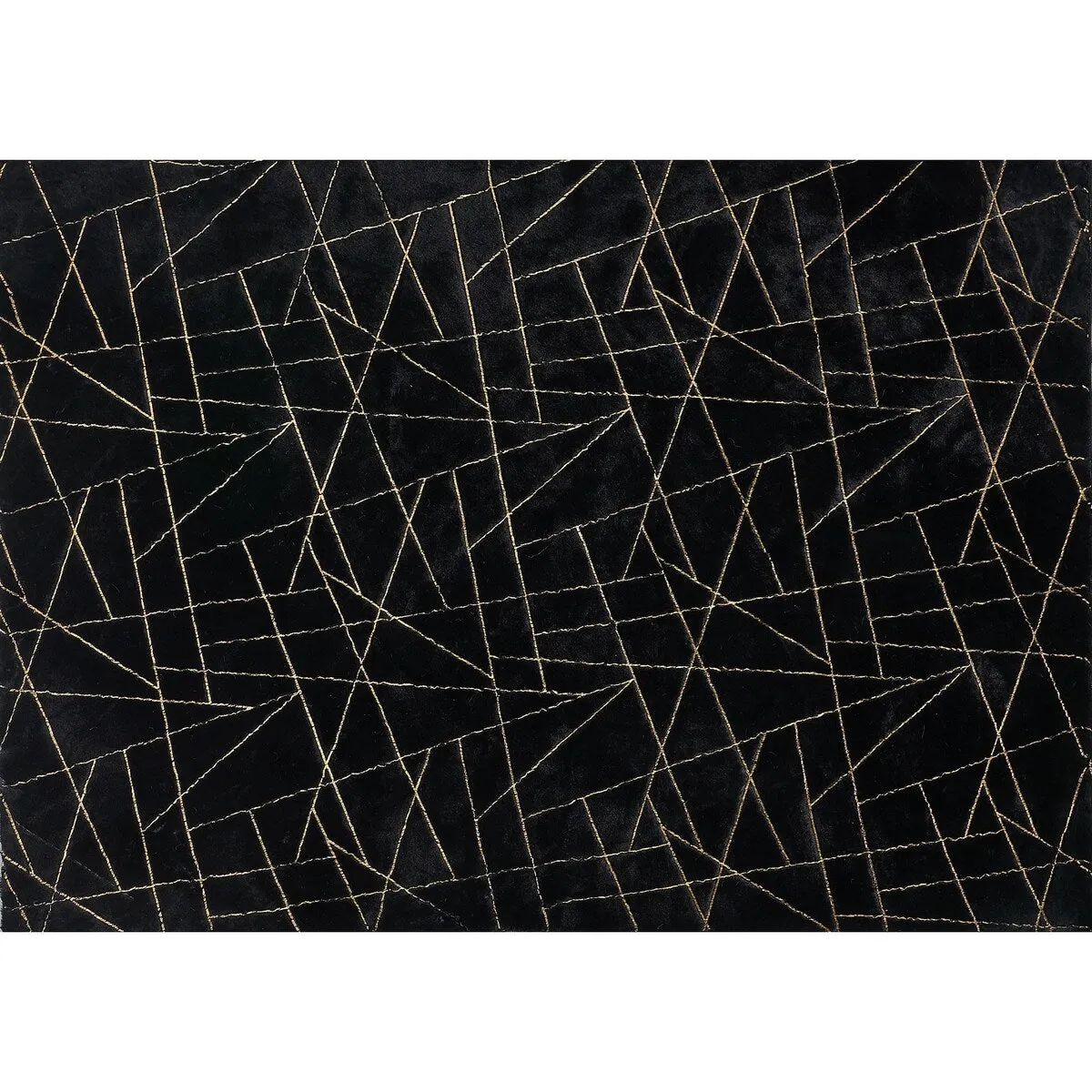 Lily Luxury Geometric Abstract Gilded Rectangular Area Rug