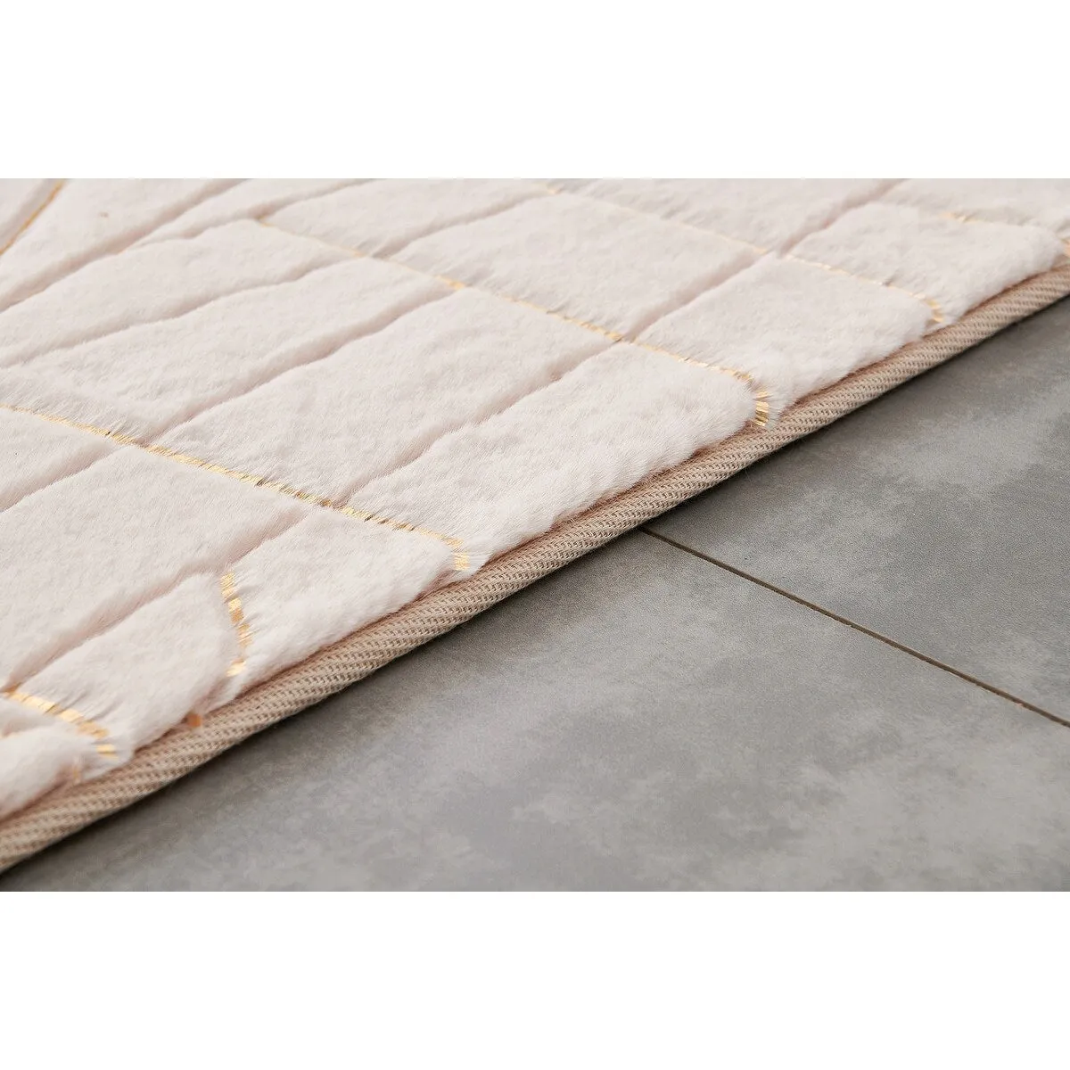 Lily Luxury Geometric Abstract Gilded Rectangular Area Rug