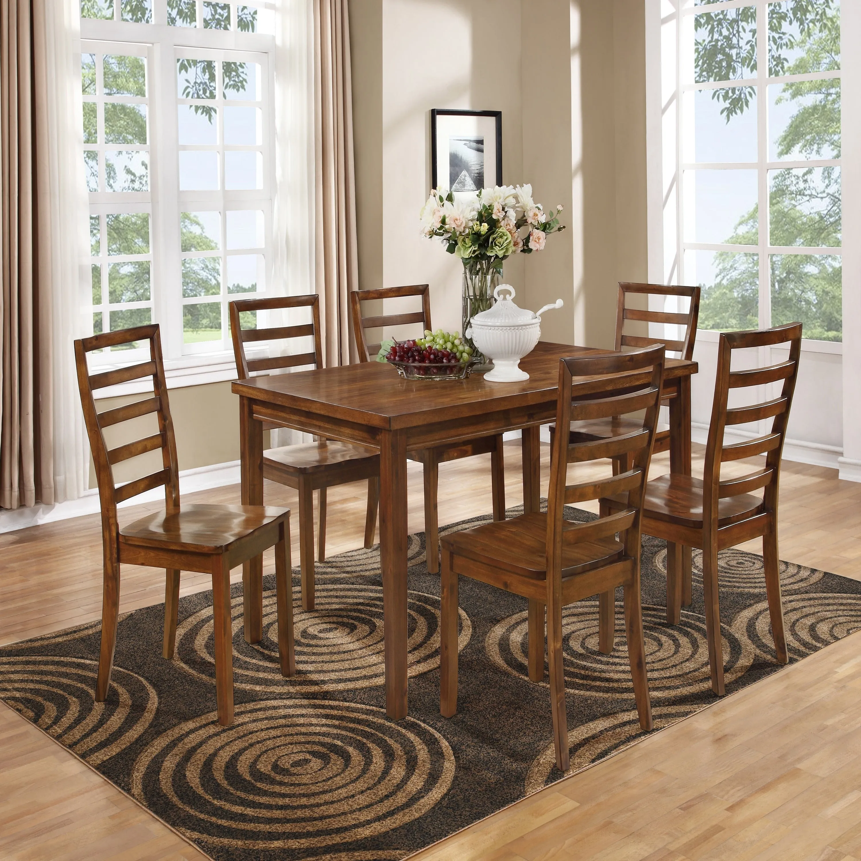 Linon Milan Collection Circles Area Rug