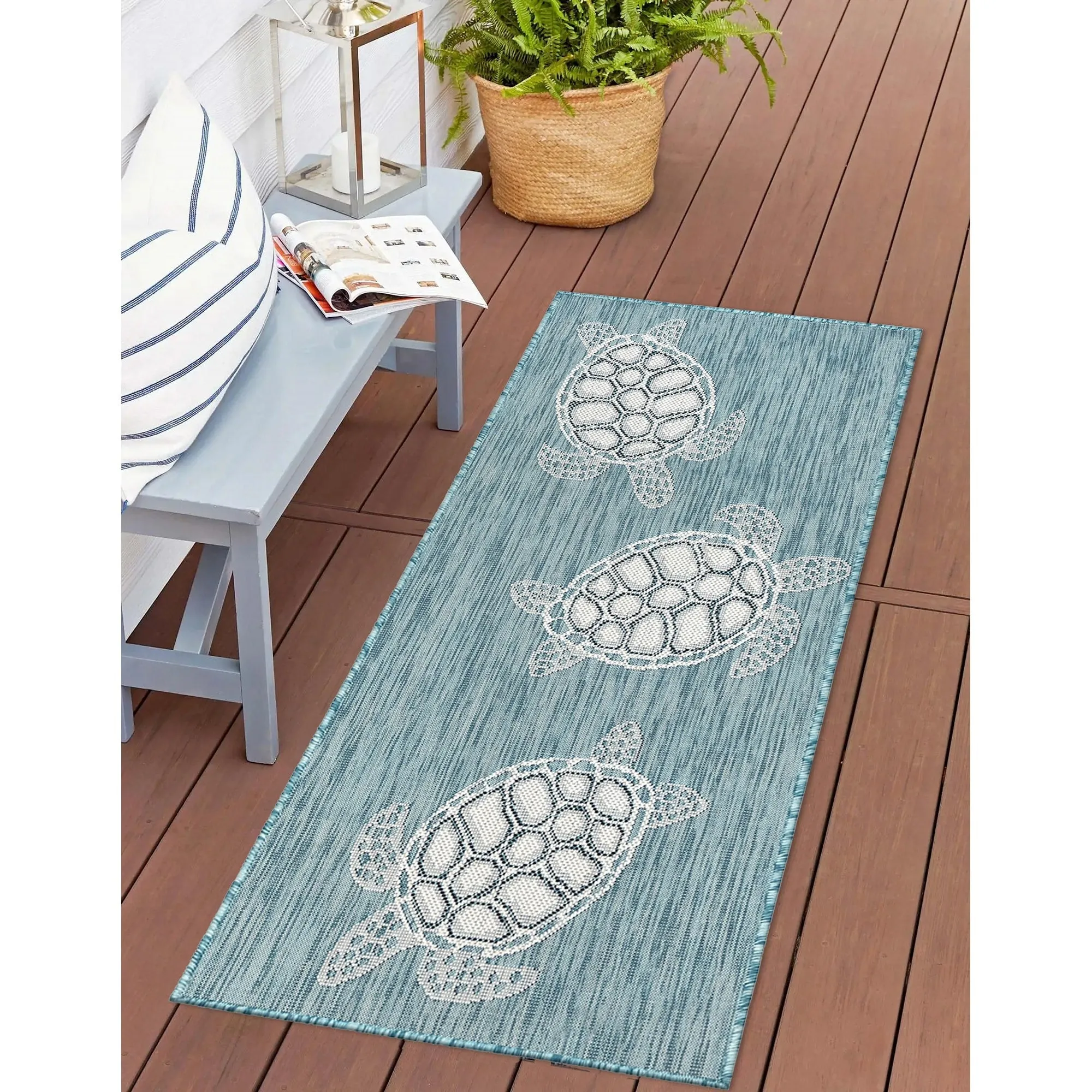 Liora Manne Carmel Collection Sea Turtles Indoor/ Outdoor Area Rug