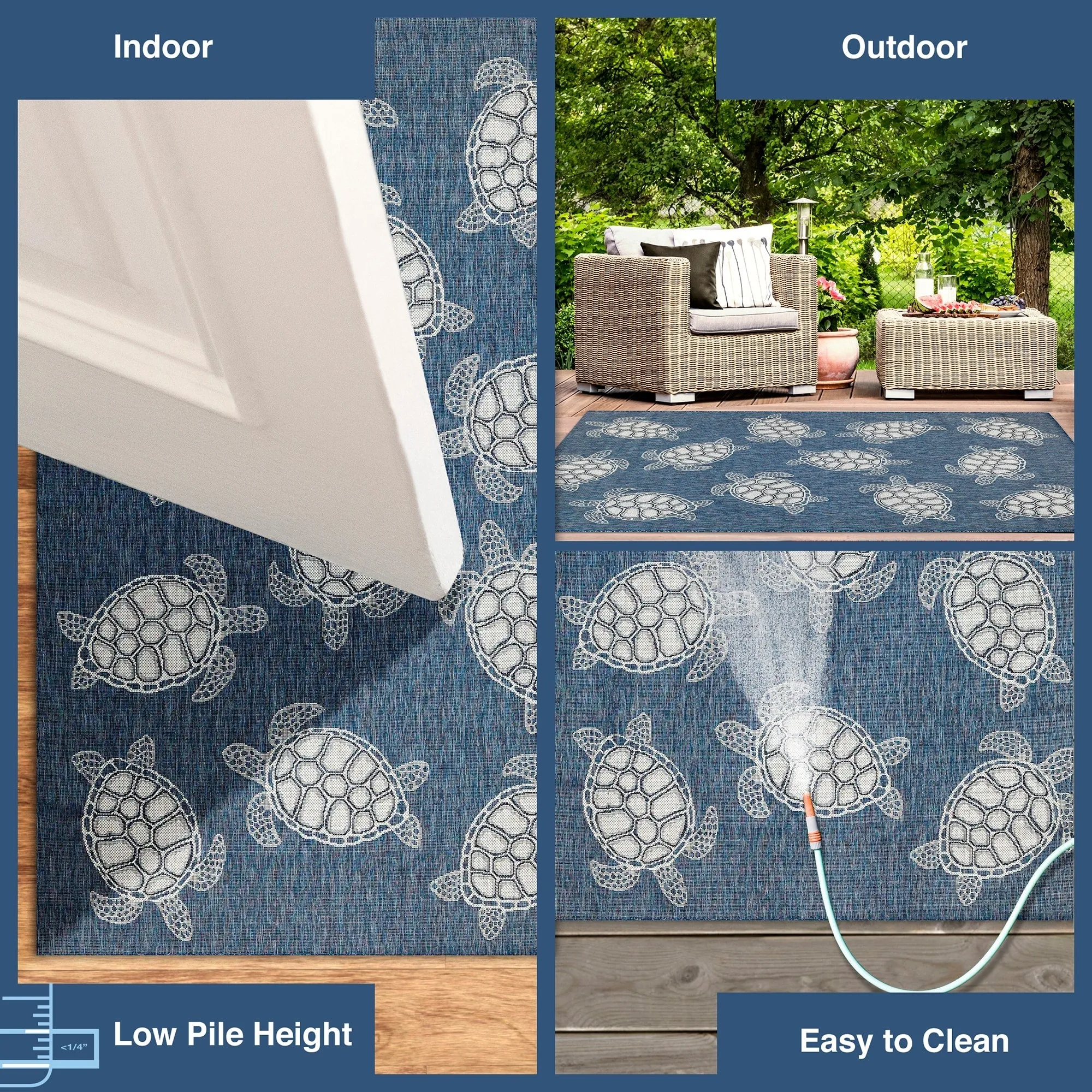 Liora Manne Carmel Collection Sea Turtles Indoor/ Outdoor Area Rug