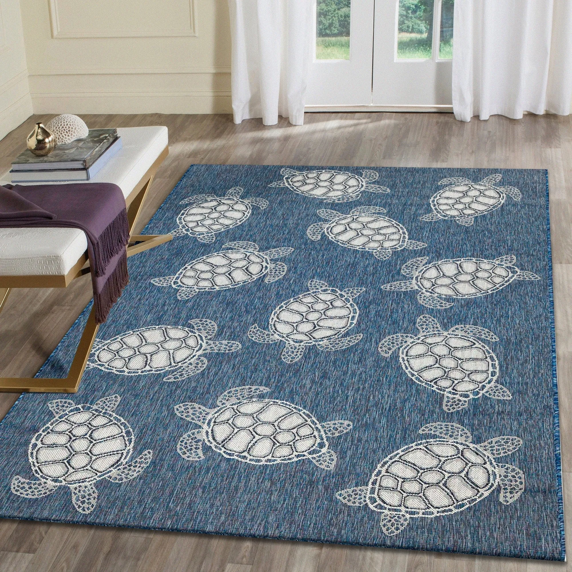 Liora Manne Carmel Collection Sea Turtles Indoor/ Outdoor Area Rug
