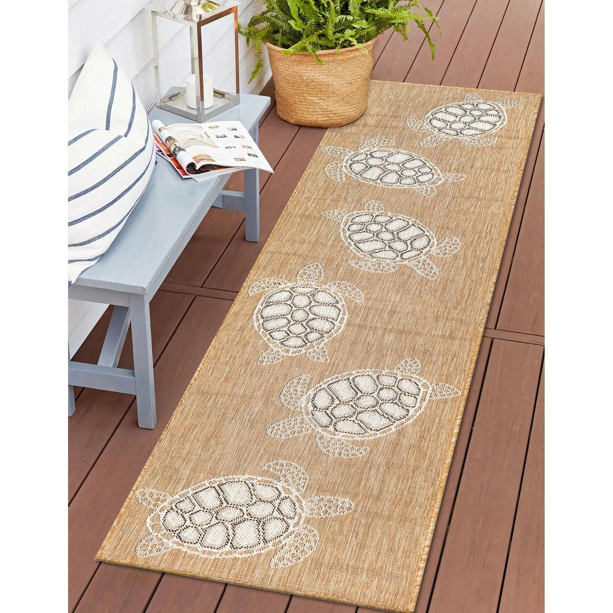 Liora Manne Carmel Collection Sea Turtles Indoor/ Outdoor Area Rug