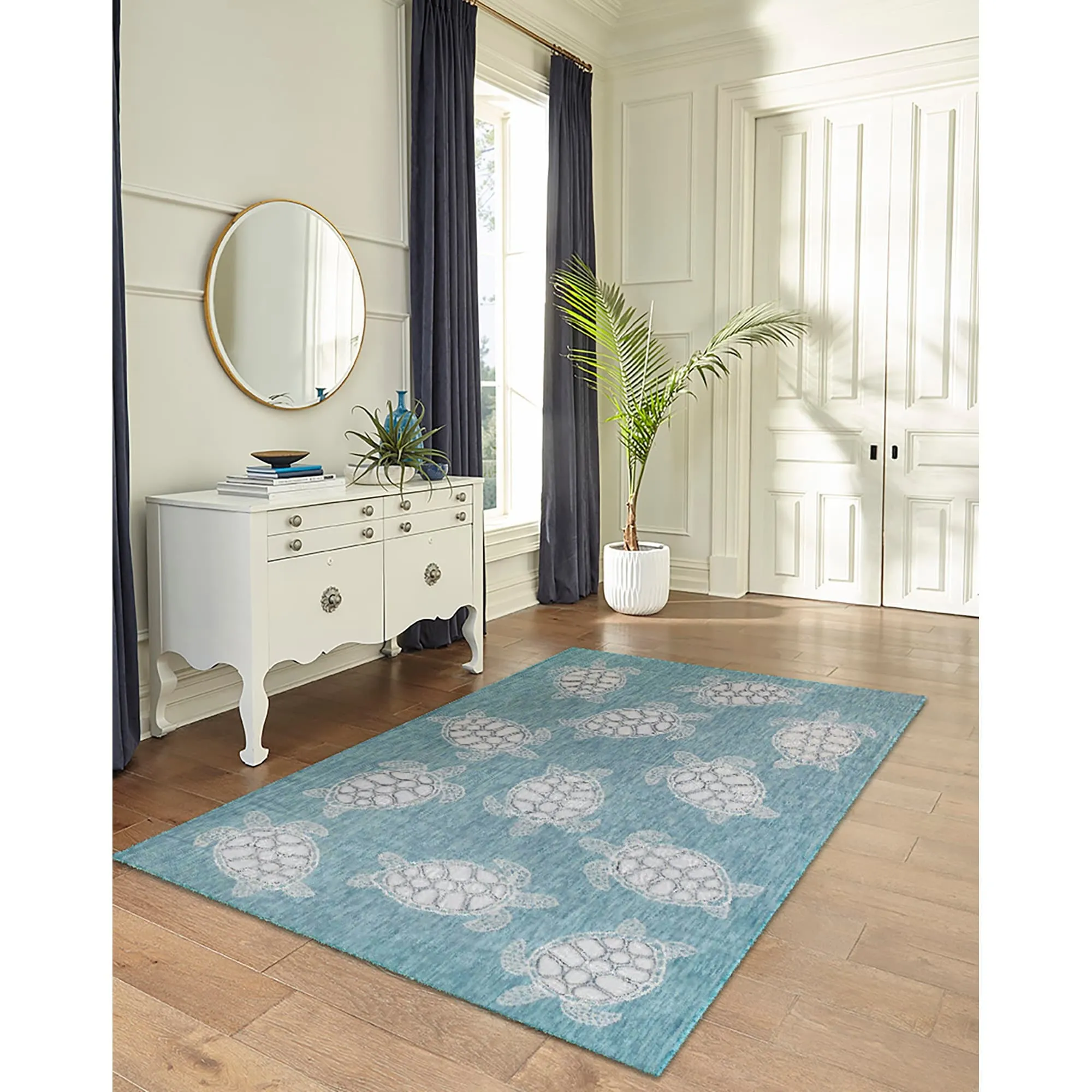 Liora Manne Carmel Collection Sea Turtles Indoor/ Outdoor Area Rug