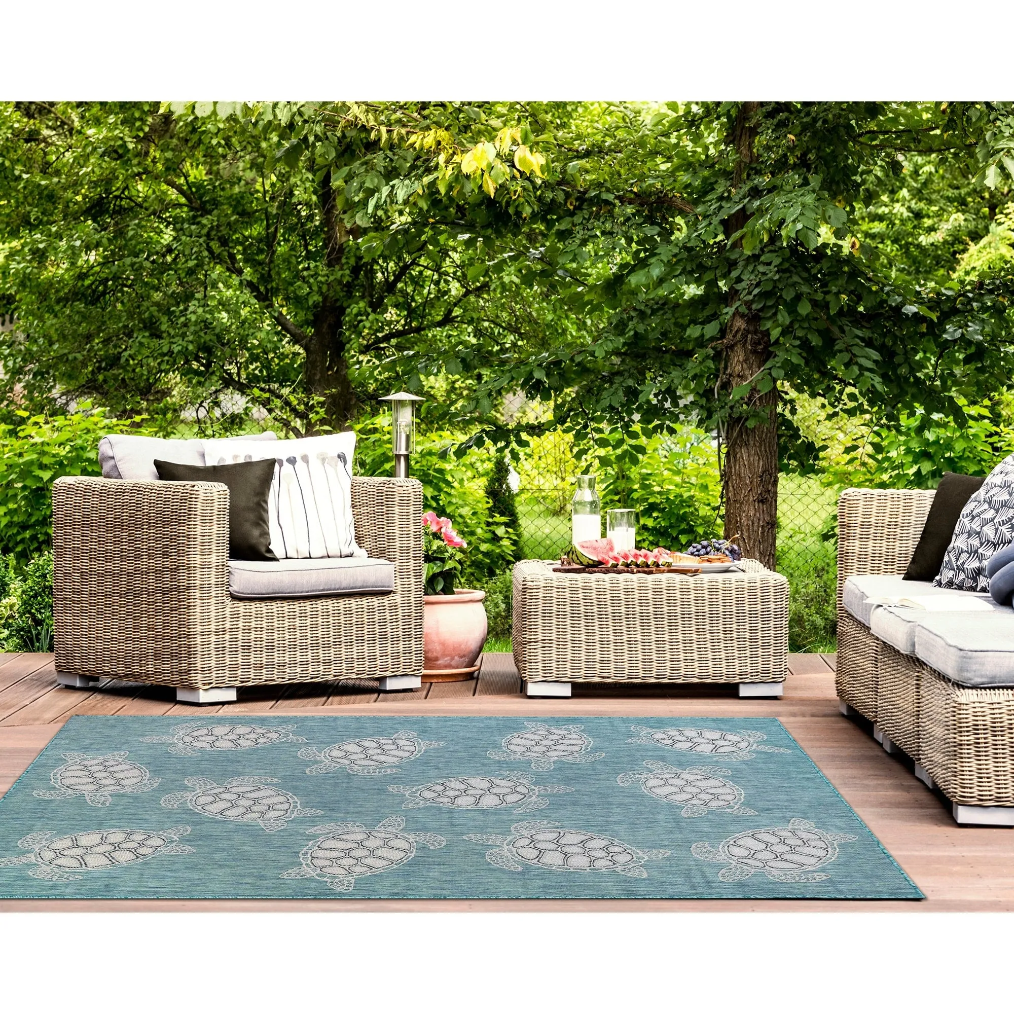 Liora Manne Carmel Collection Sea Turtles Indoor/ Outdoor Area Rug