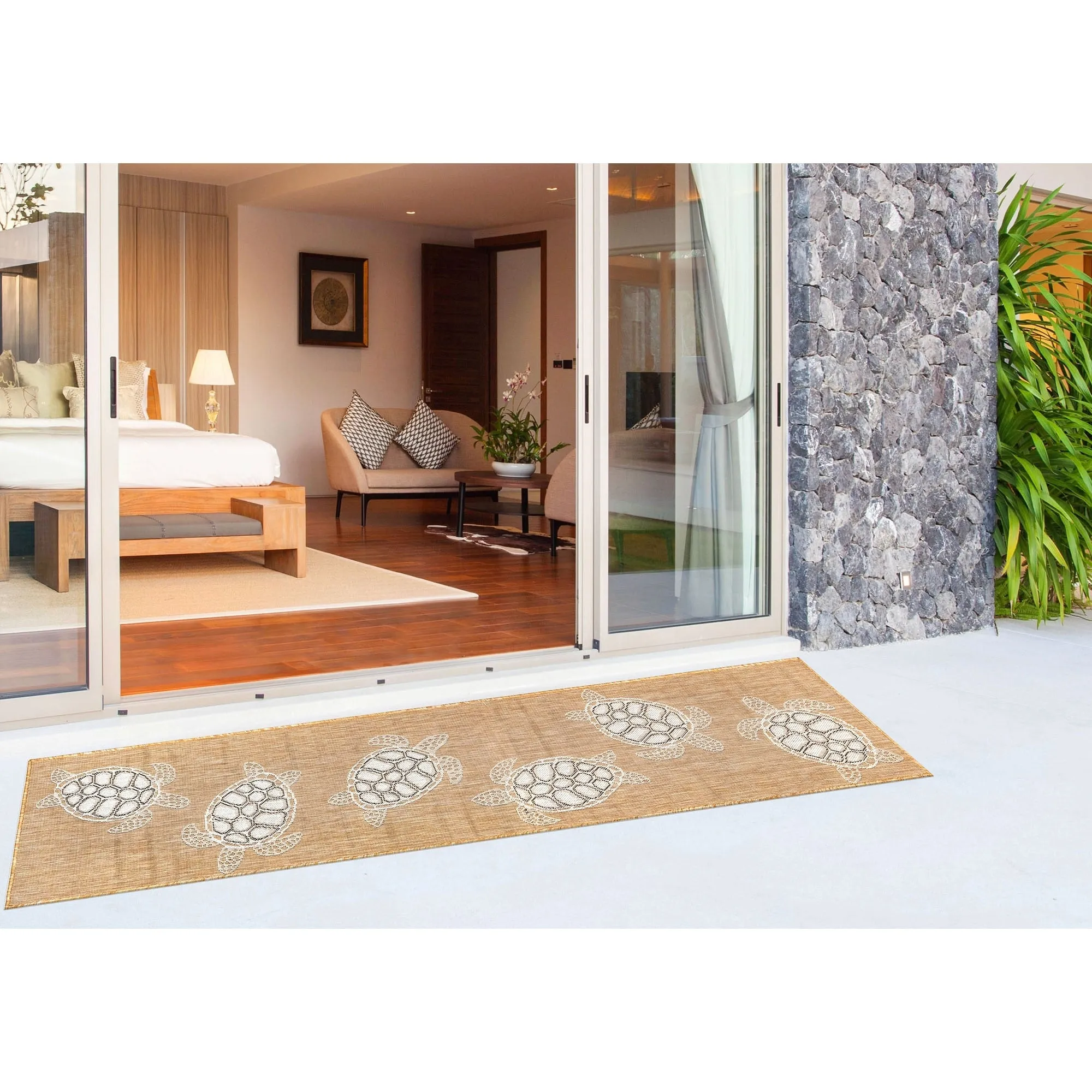 Liora Manne Carmel Collection Sea Turtles Indoor/ Outdoor Area Rug