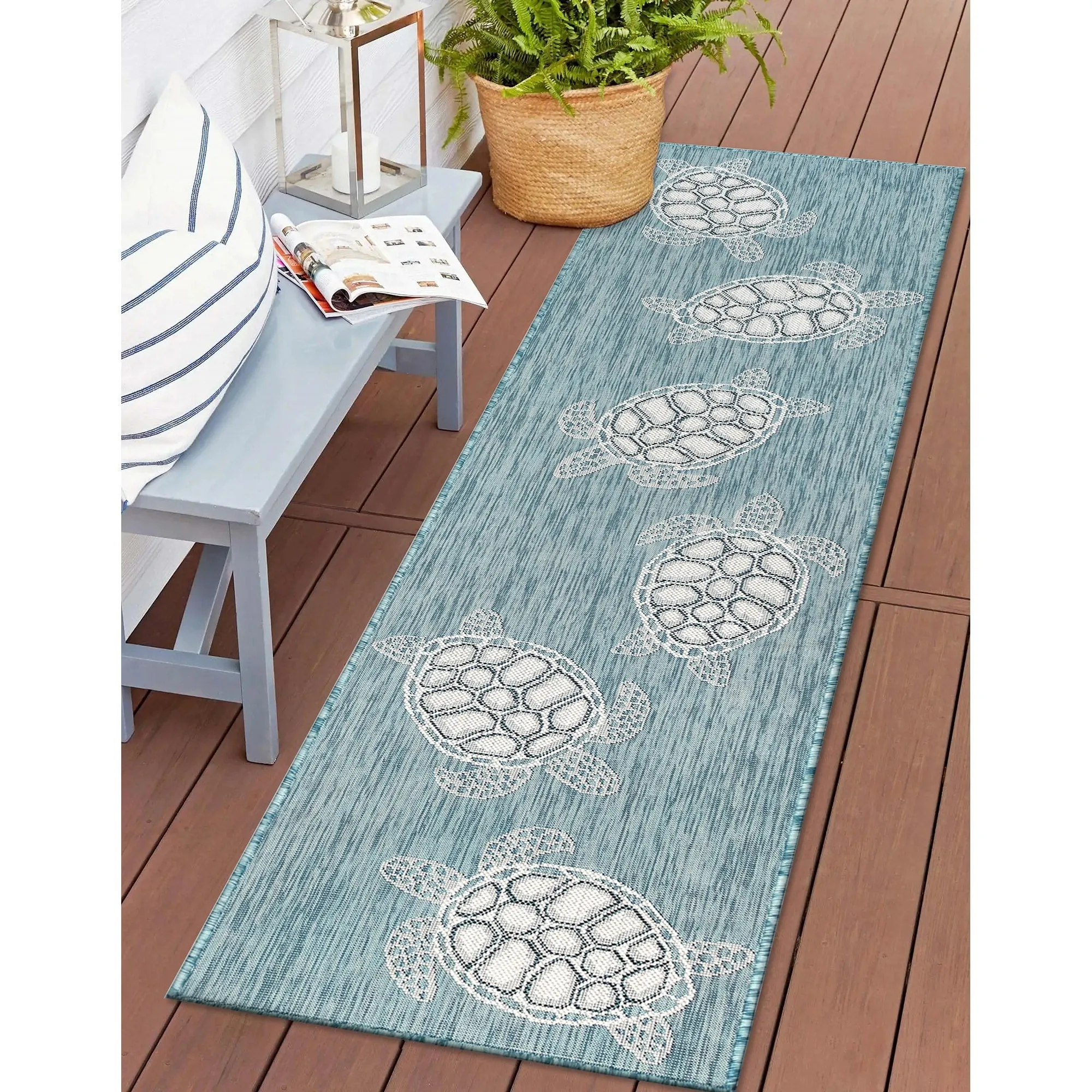 Liora Manne Carmel Collection Sea Turtles Indoor/ Outdoor Area Rug