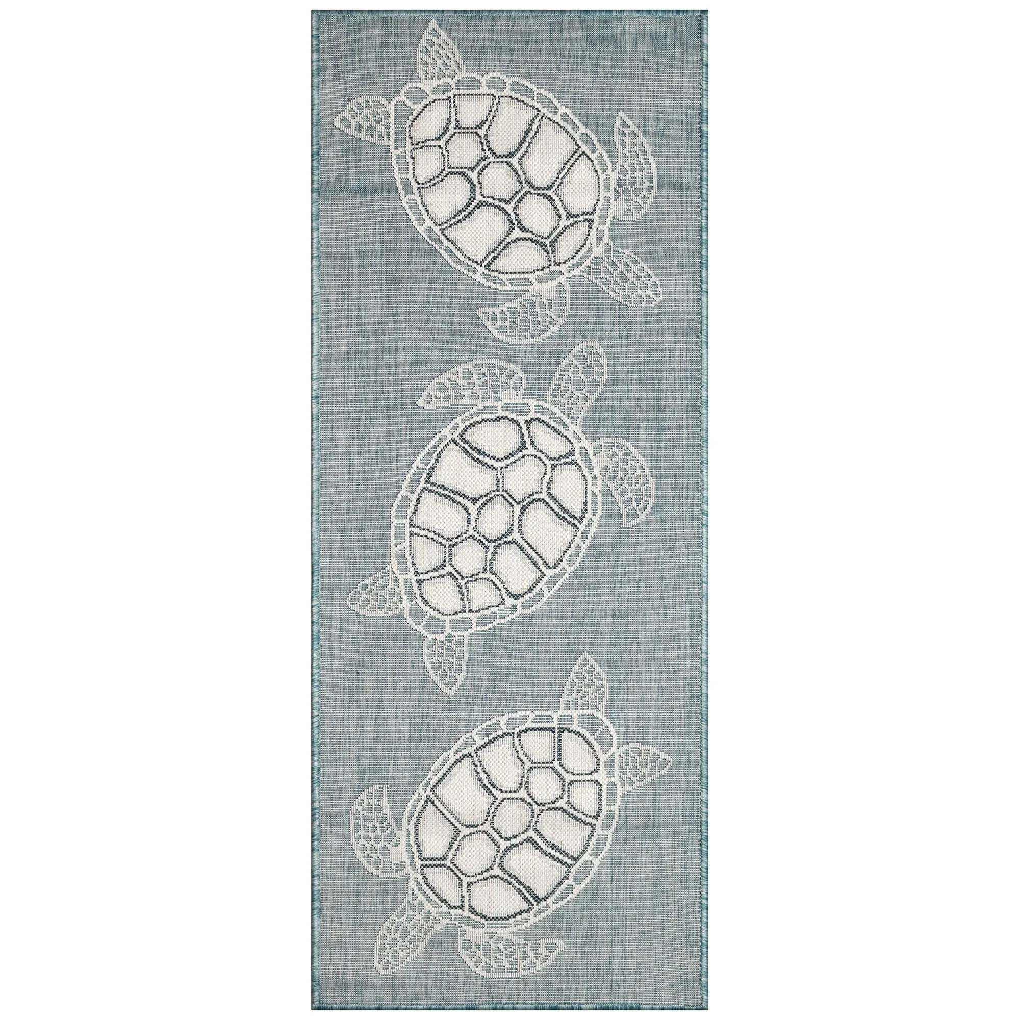 Liora Manne Carmel Collection Sea Turtles Indoor/ Outdoor Area Rug