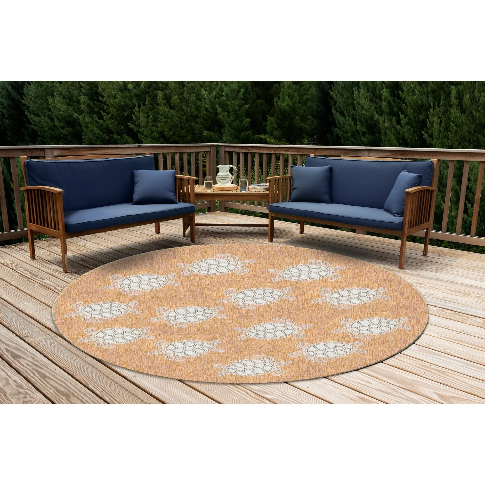 Liora Manne Carmel Collection Sea Turtles Indoor/ Outdoor Area Rug