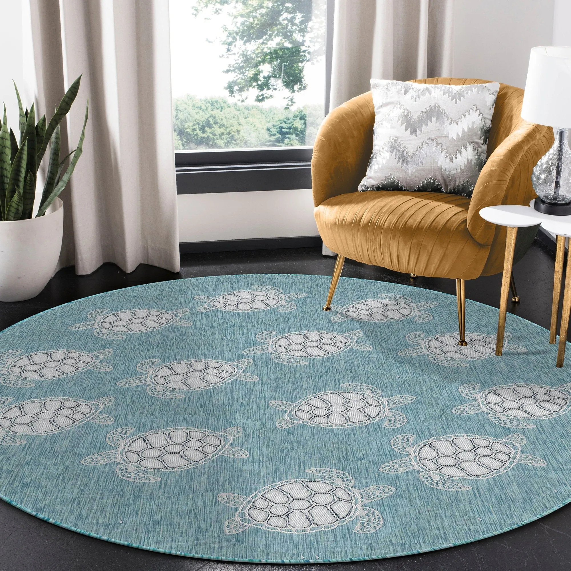Liora Manne Carmel Collection Sea Turtles Indoor/ Outdoor Area Rug