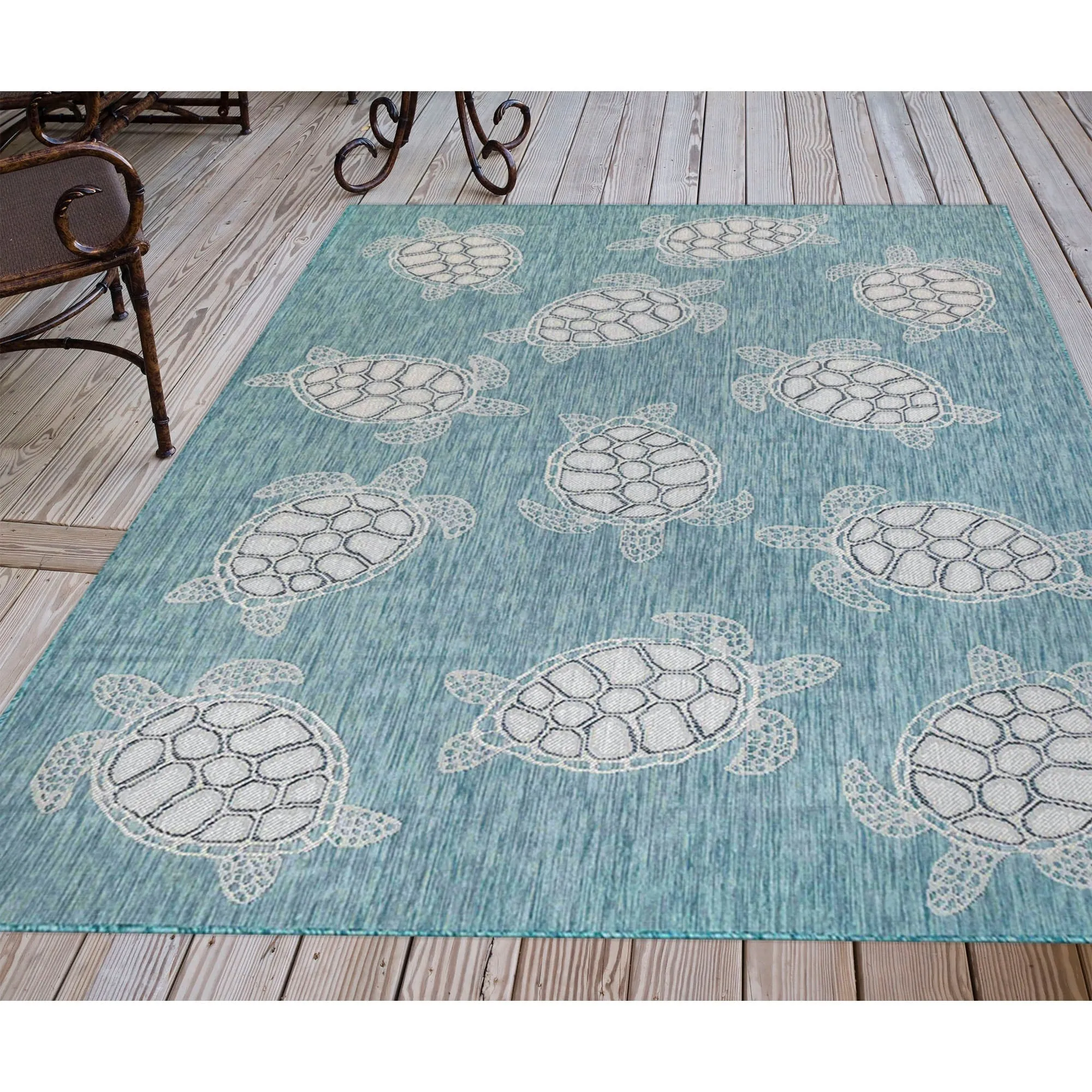 Liora Manne Carmel Collection Sea Turtles Indoor/ Outdoor Area Rug