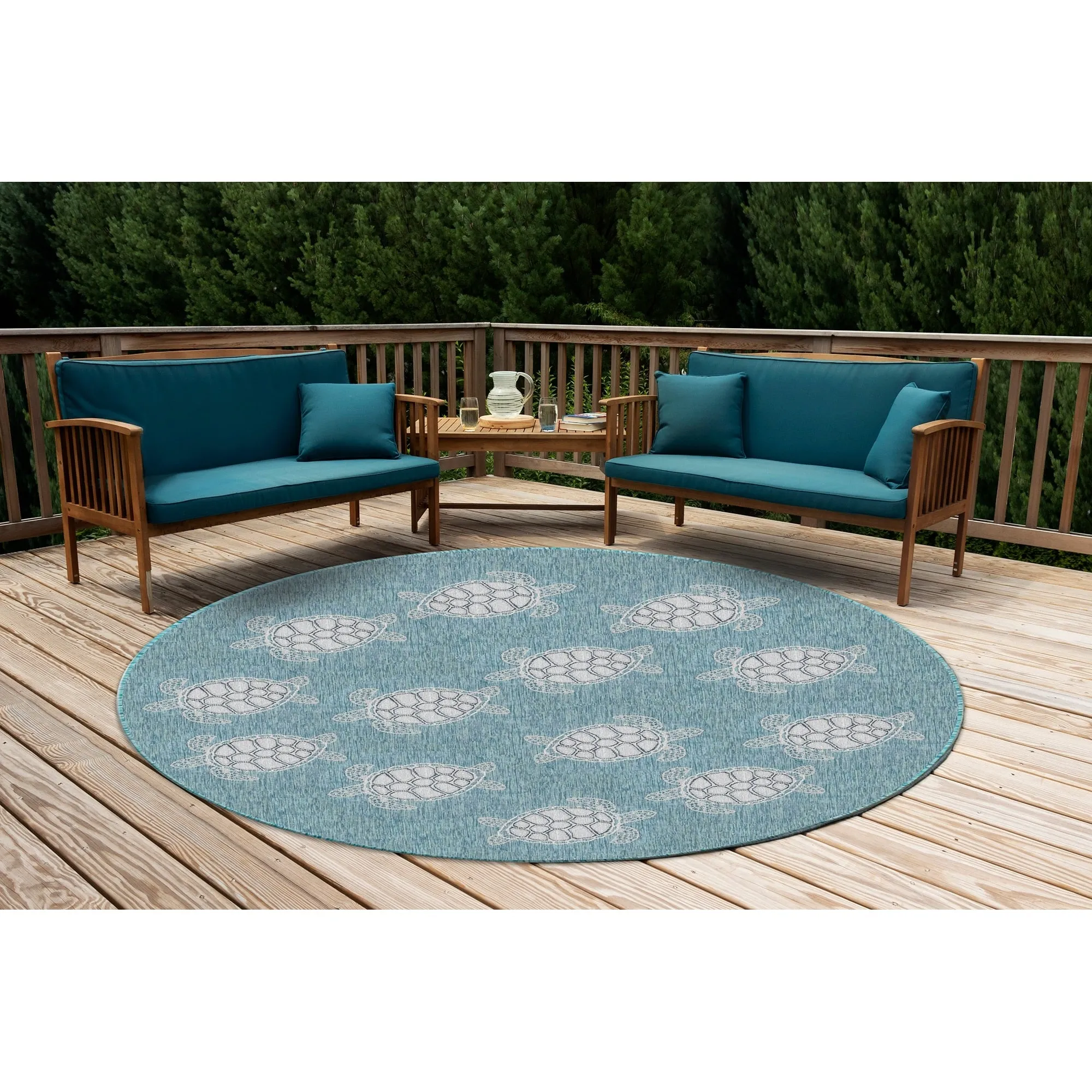 Liora Manne Carmel Collection Sea Turtles Indoor/ Outdoor Area Rug
