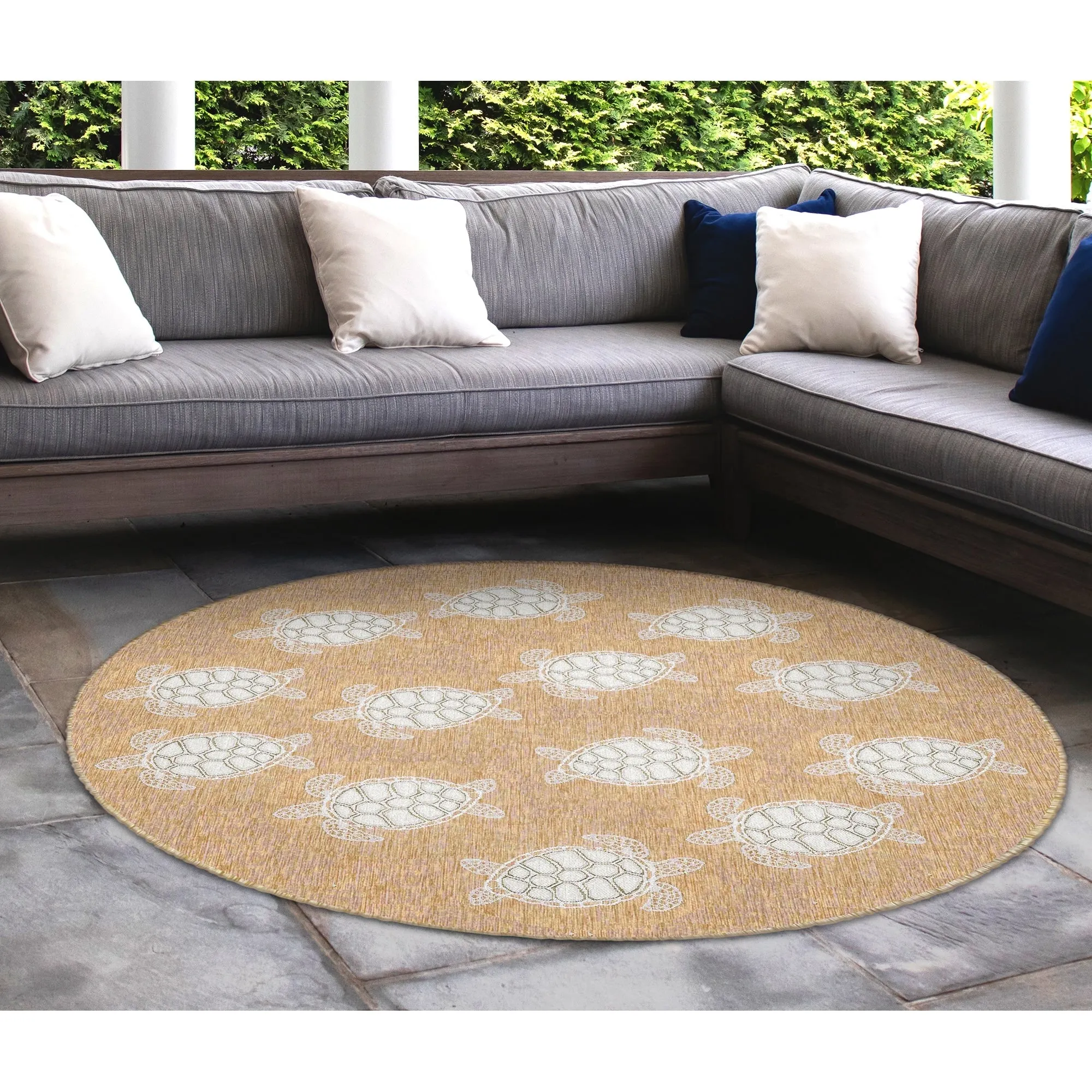 Liora Manne Carmel Collection Sea Turtles Indoor/ Outdoor Area Rug