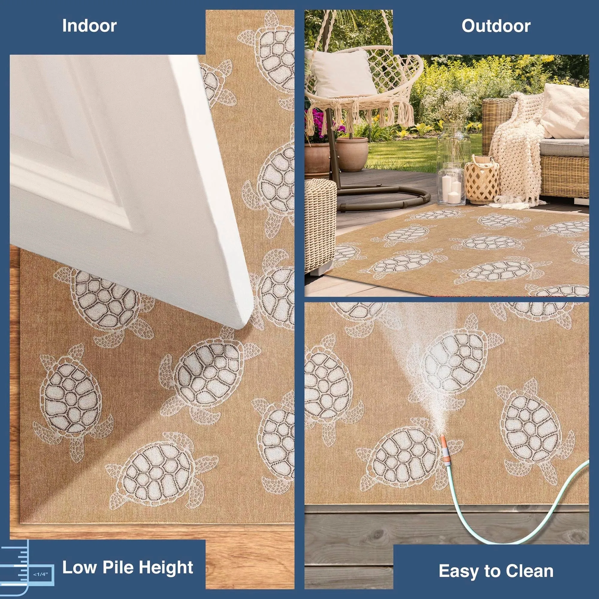 Liora Manne Carmel Collection Sea Turtles Indoor/ Outdoor Area Rug