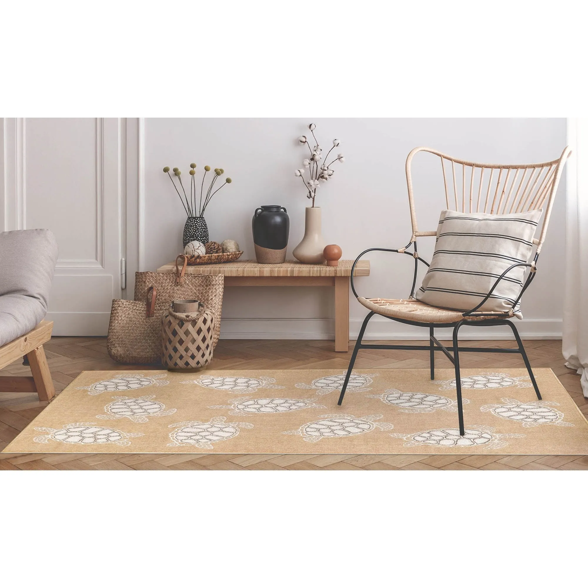 Liora Manne Carmel Collection Sea Turtles Indoor/ Outdoor Area Rug