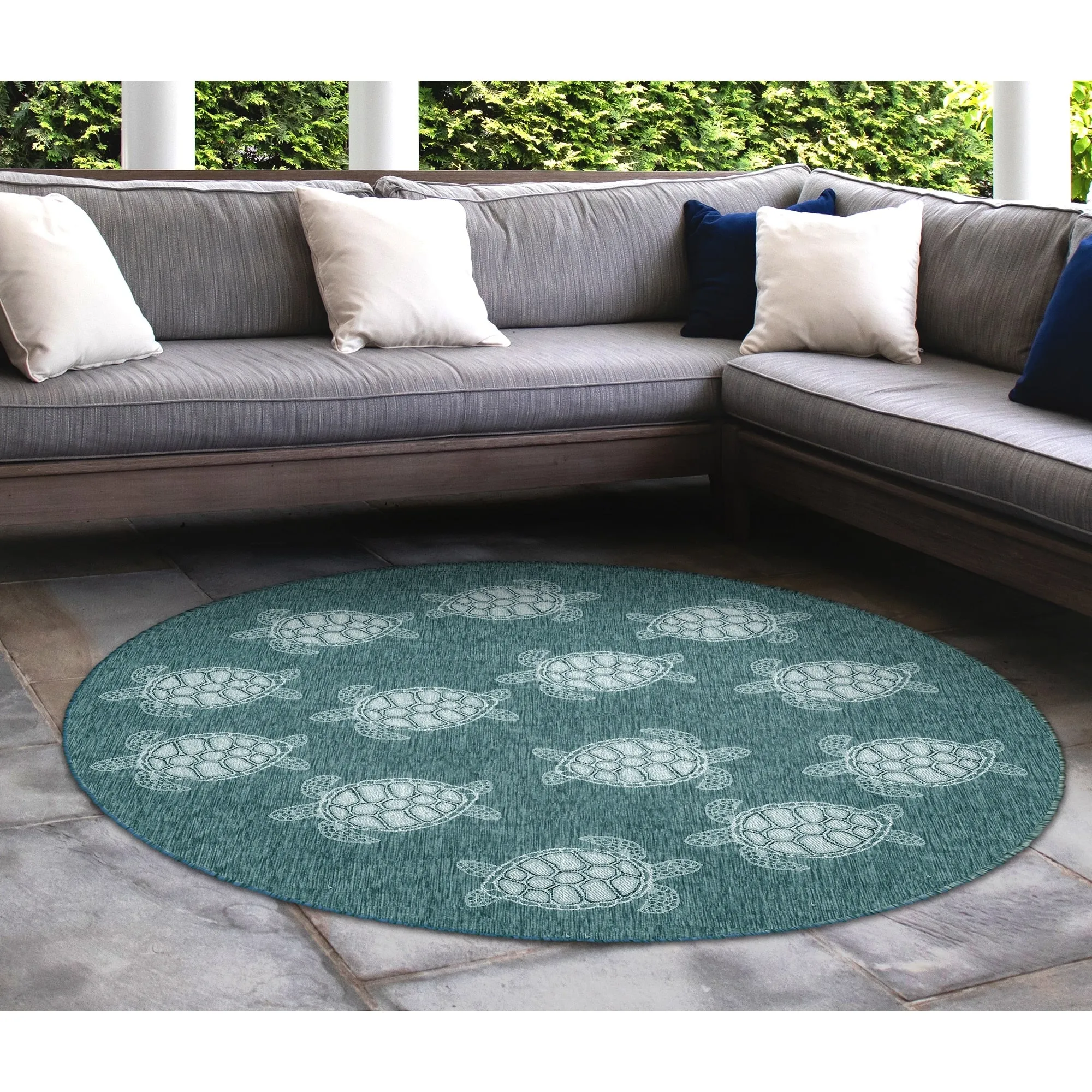 Liora Manne Carmel Collection Sea Turtles Indoor/ Outdoor Area Rug